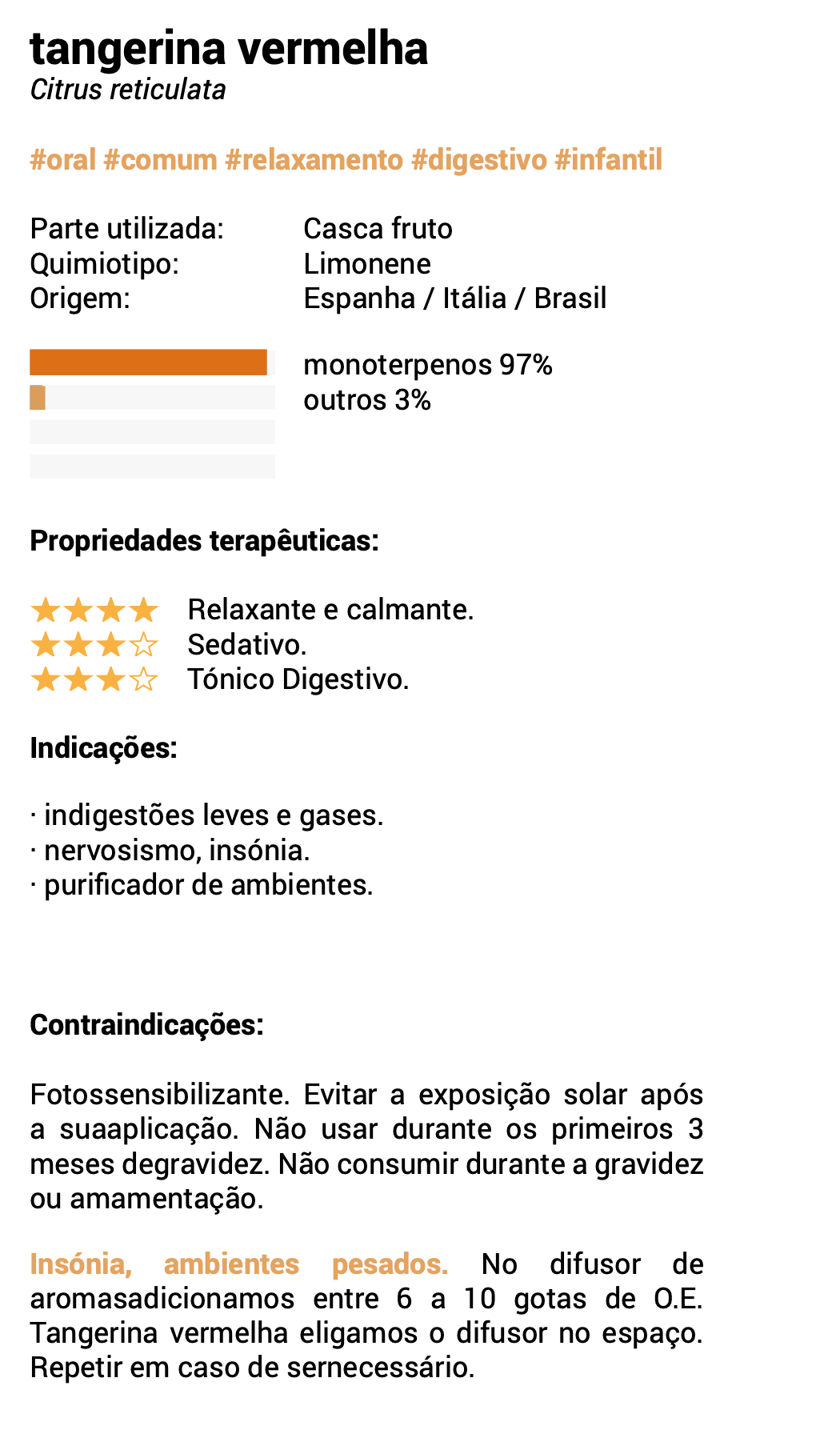 Óleo Essencial Tangerina 10ml 🌿bio | Citrus reticulata
