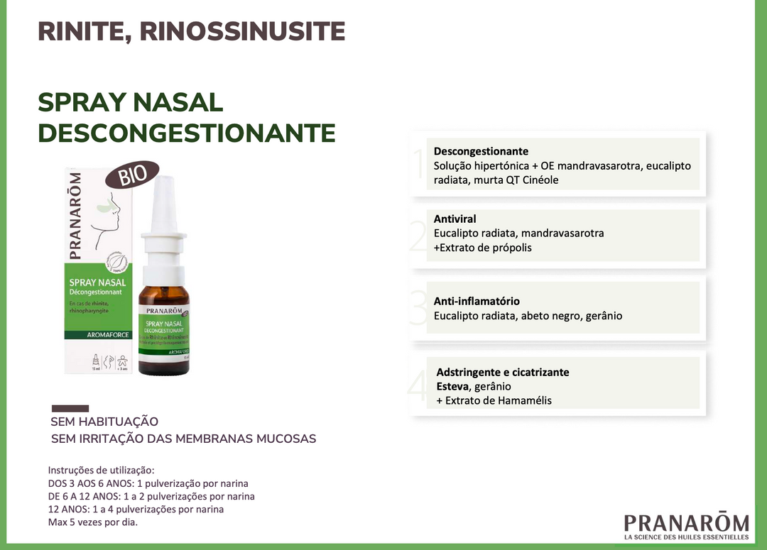 Spray Nasal - Descongestionante 15ml (bio) | Rinite e rino-sinusite *