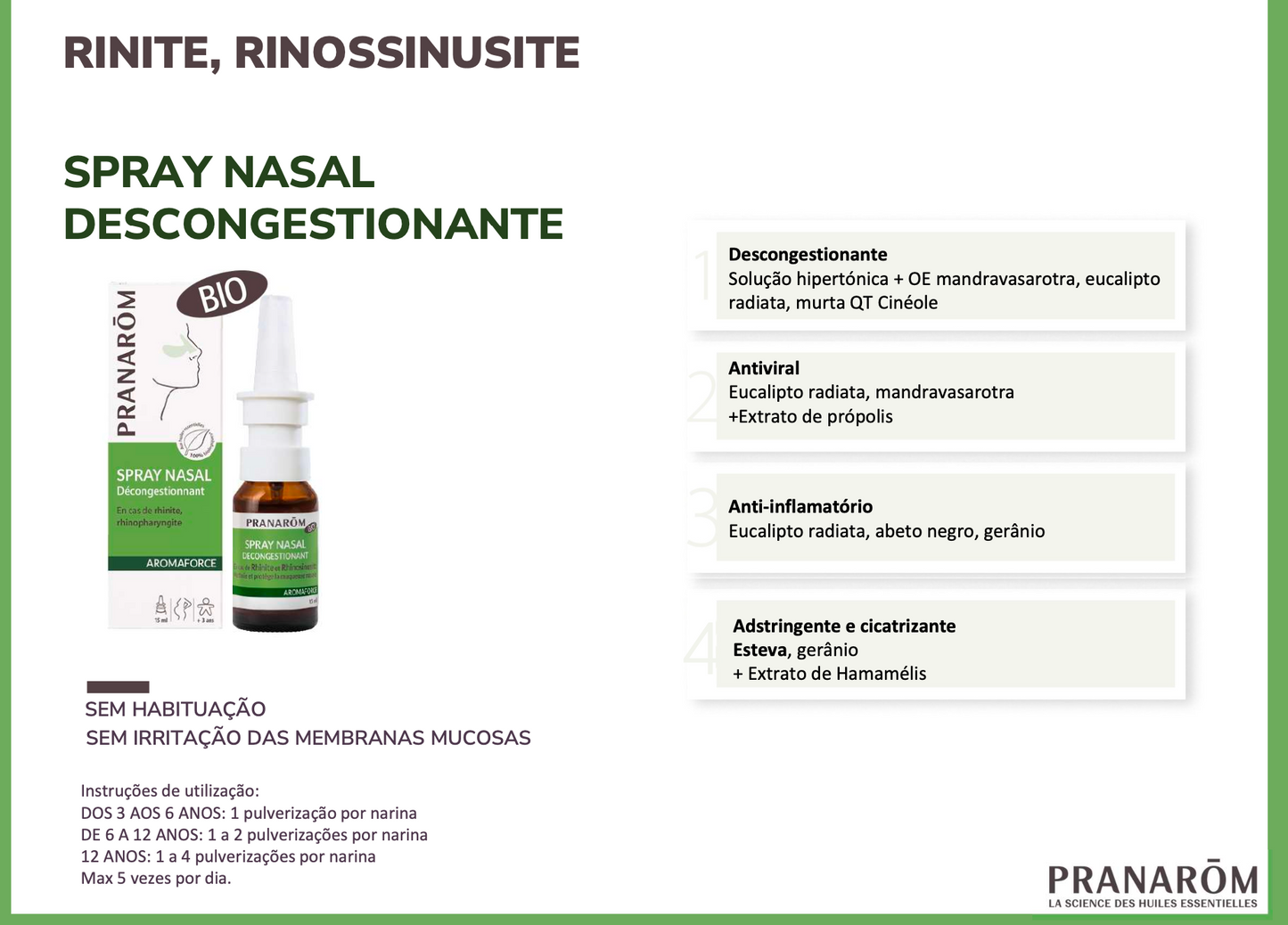 Spray Nasal - Descongestionante 15ml (bio) | Rinite e rino-sinusite