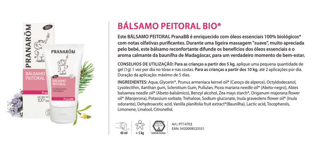 Solução Natural Bébé 40ml bio | Bálsamo Tosses e Ranhocas