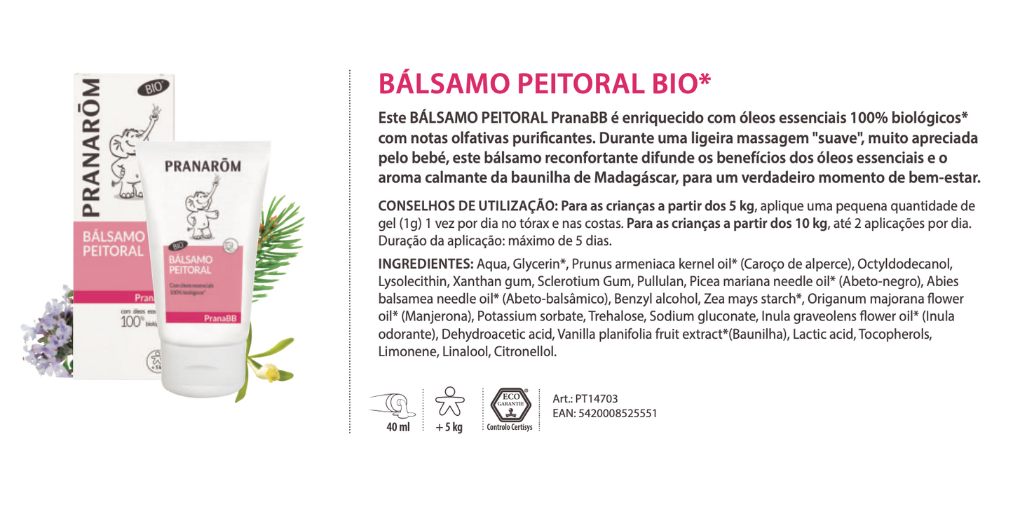 Solução Natural Bébé 40ml bio | Bálsamo Tosses e Ranhocas
