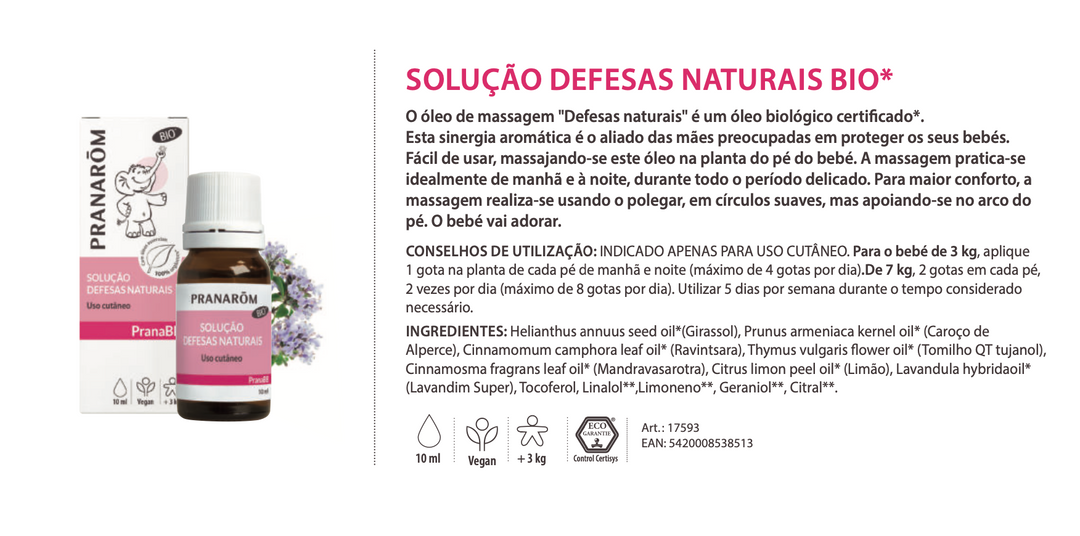 Solução Natural Bébé 10ml 🌿bio | Defesas Naturais