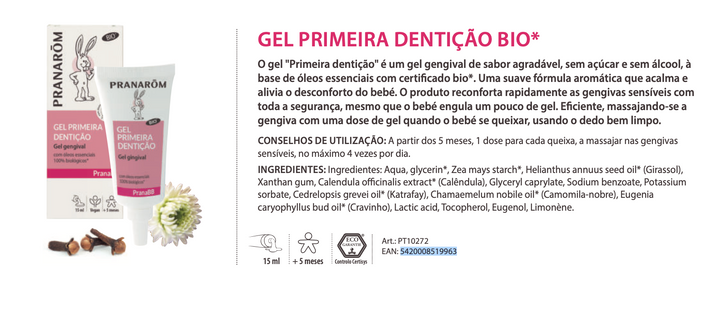 Premier Gel de Dentition 15 ml (bio) pour bébé