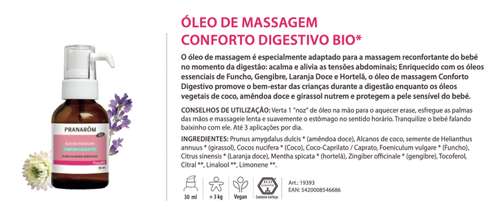 Huile de Massage Confort Digestif 15 ml (bio) pour bébé