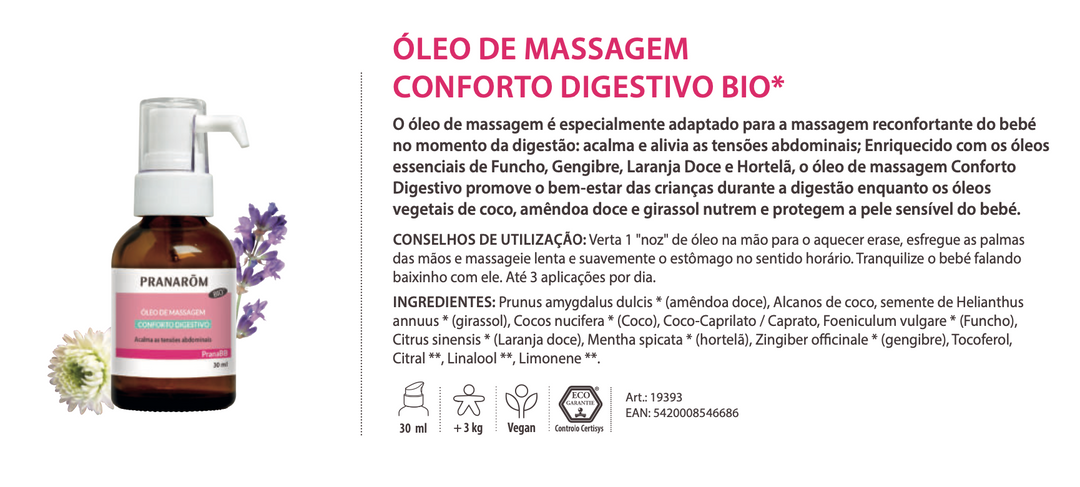 Huile de Massage Confort Digestif 15 ml (bio) pour bébé