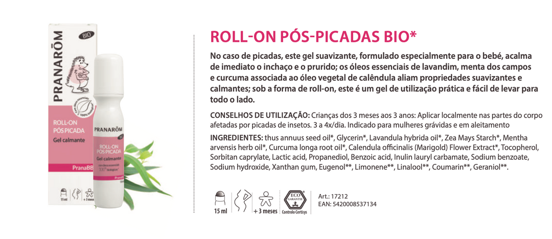 Solução Natural Bébé 15ml 🌿bio | Roll-on Pós-Picadas