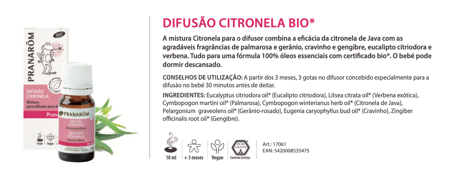 Répulsif Diffusion 10 ml (bio) pour bébé 