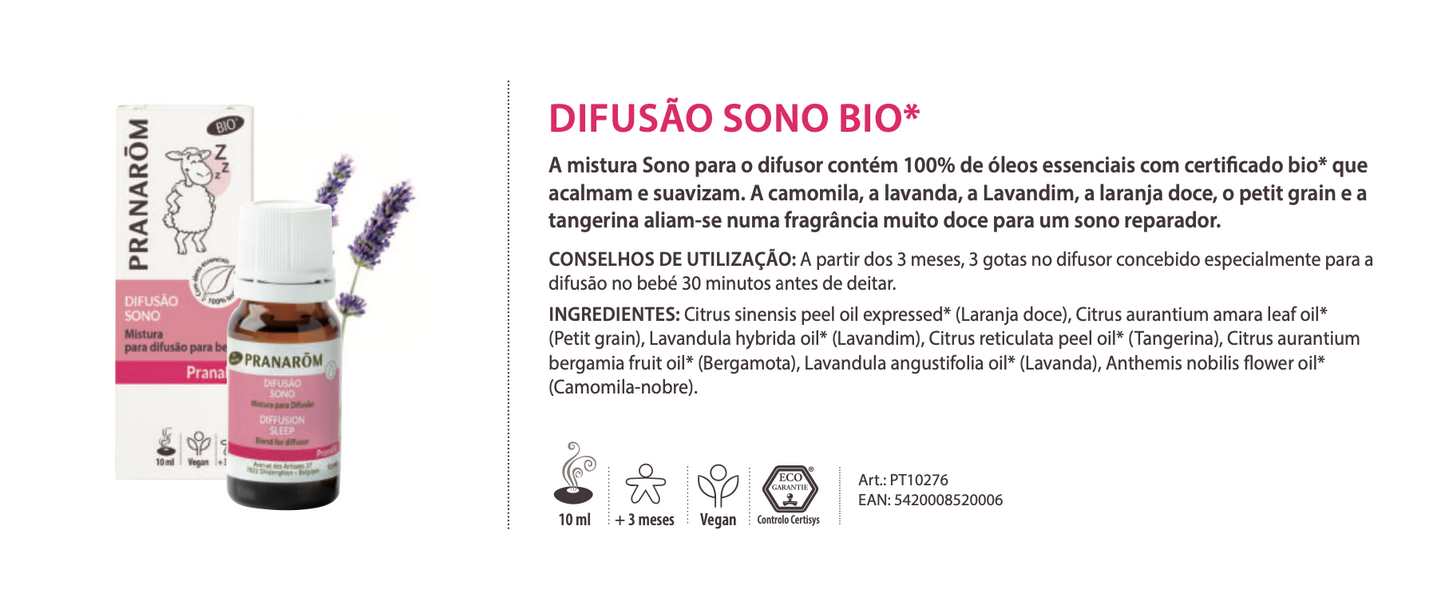 Solução Natural Bébé 10ml bio | Sono Bebé para Difusor +3M