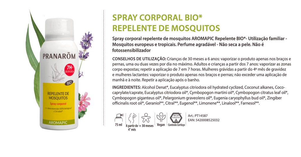 Repelente Spray Corpo Citronela 75ml (bio) %