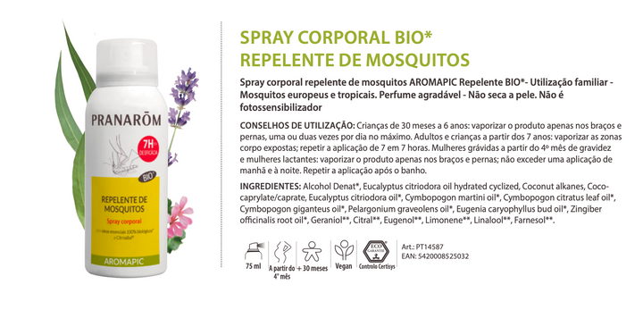 Repelente Spray Corpo Citronela 75ml  (bio)