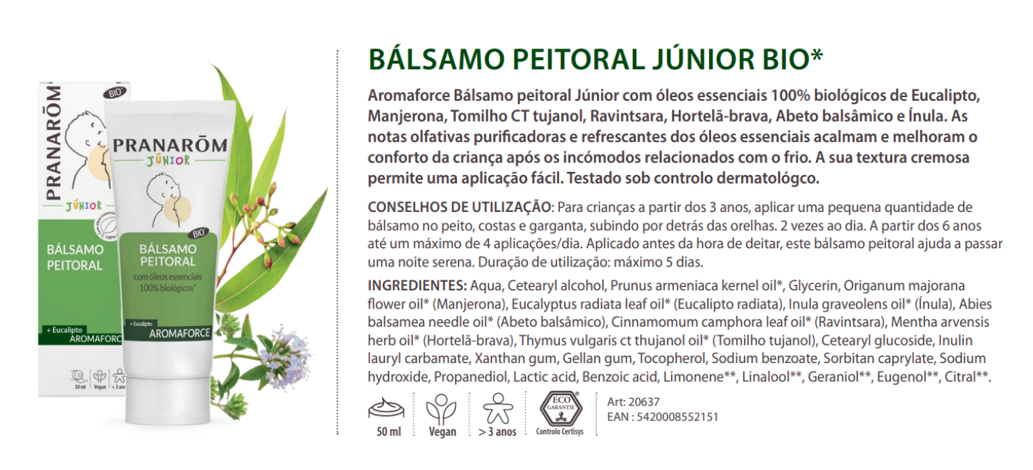 Bálsamo Respiratório Junior Tosses e Constipações +3A (bio)