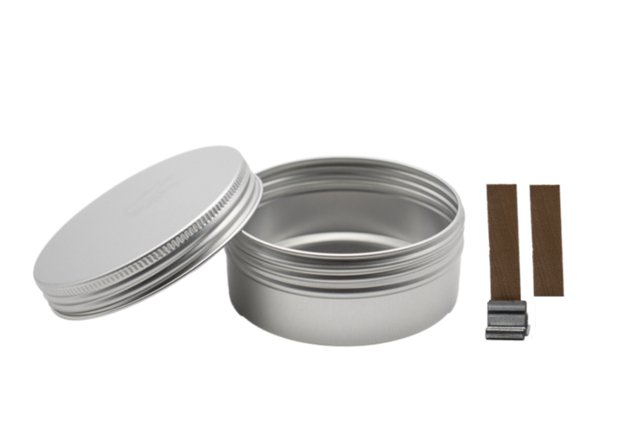 Boião inox 200ml com pavio vela .