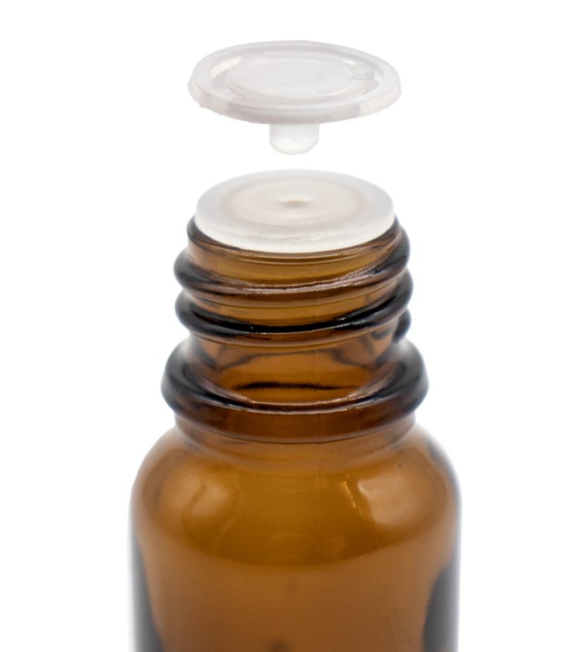 Frasco ambar conta-gotas com tampa prata