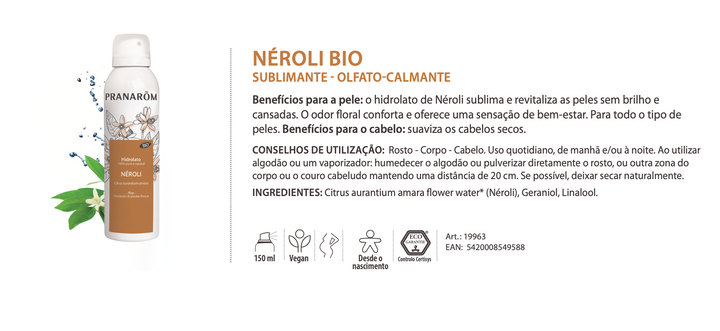 Hidrolato Néroli Sitrus aurantium amara | Spray 150ml