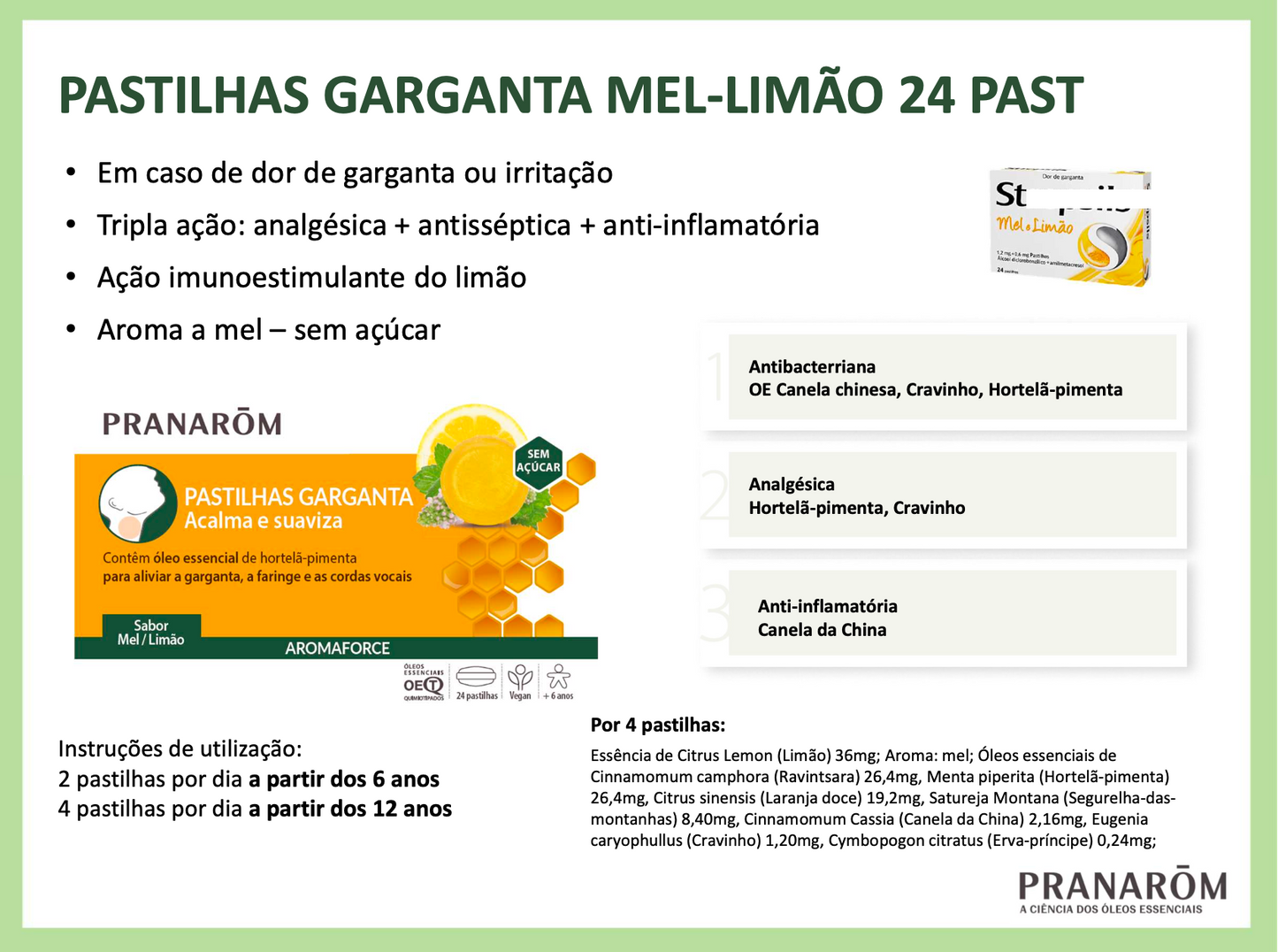 Pastilhas Garganta Limão + Mel
