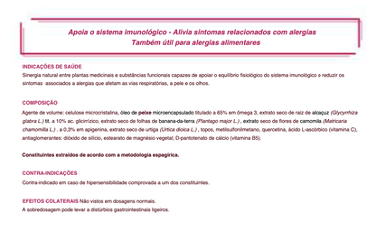Suplemento Natural - Alergias e Imunidade | ALLERGVIN 60cps .