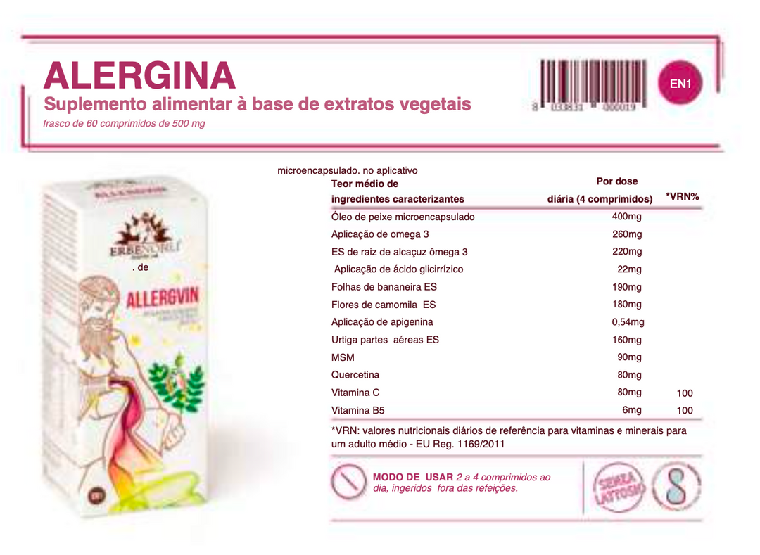Suplemento Natural - Alergias e Imunidade | ALLERGVIN 60cps