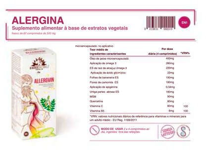 Suplemento Natural - Alergias e Imunidade | ALLERGVIN 60cps .