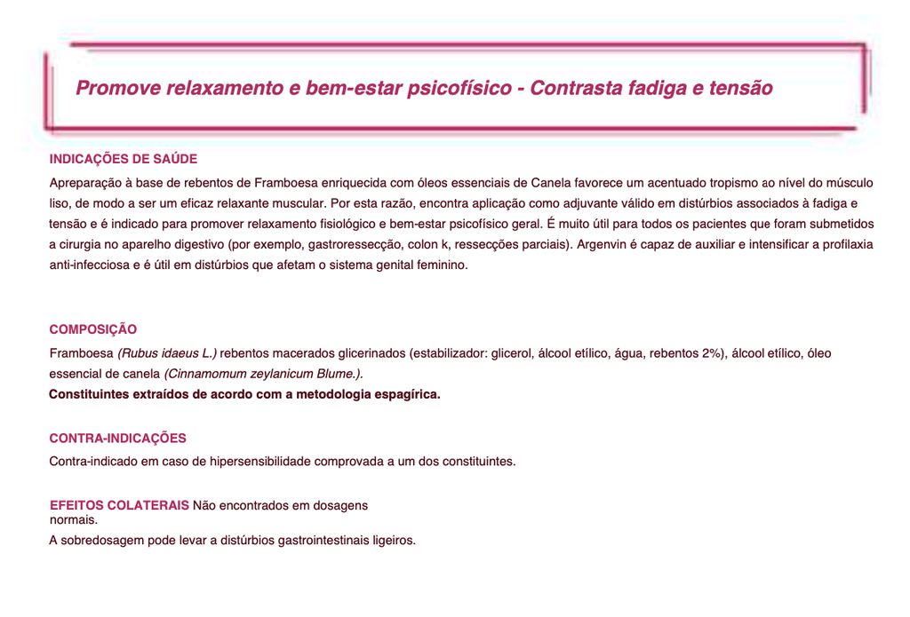 Suplemento Natural - Fadiga e Tensão | ARGENVIN 10ML ***