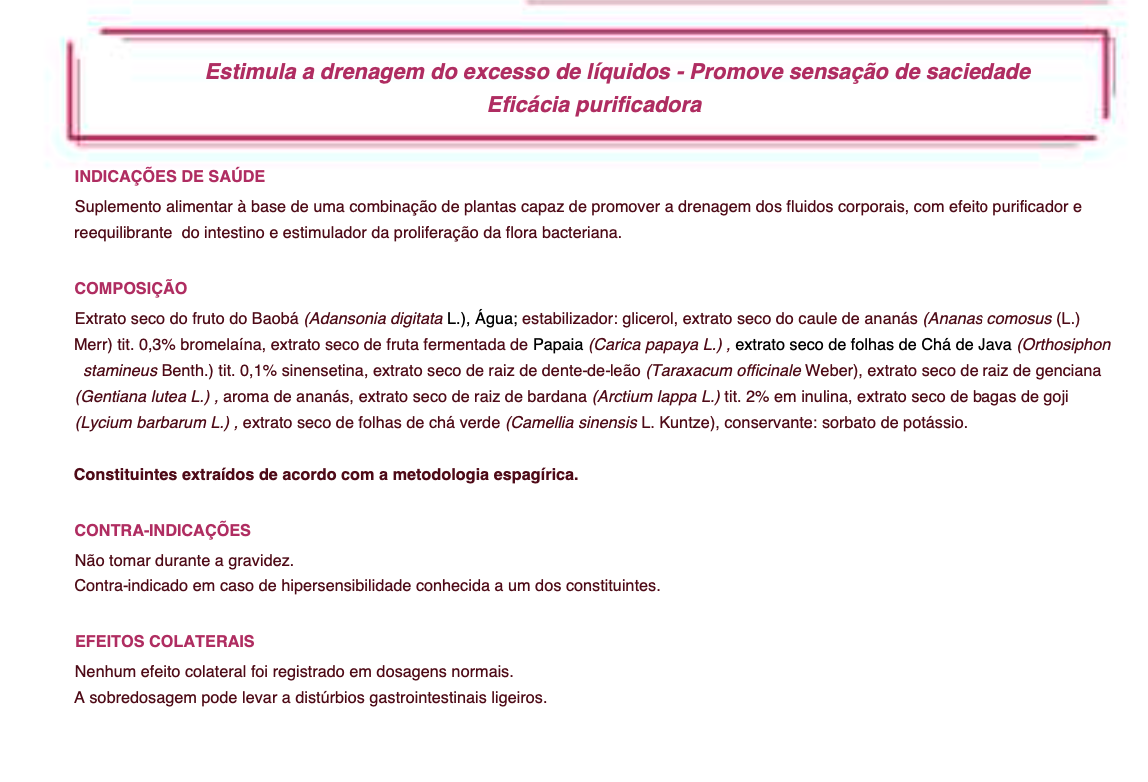 Suplemento Natural - Drenagem e Saciedade | DRENVIN 250ML %