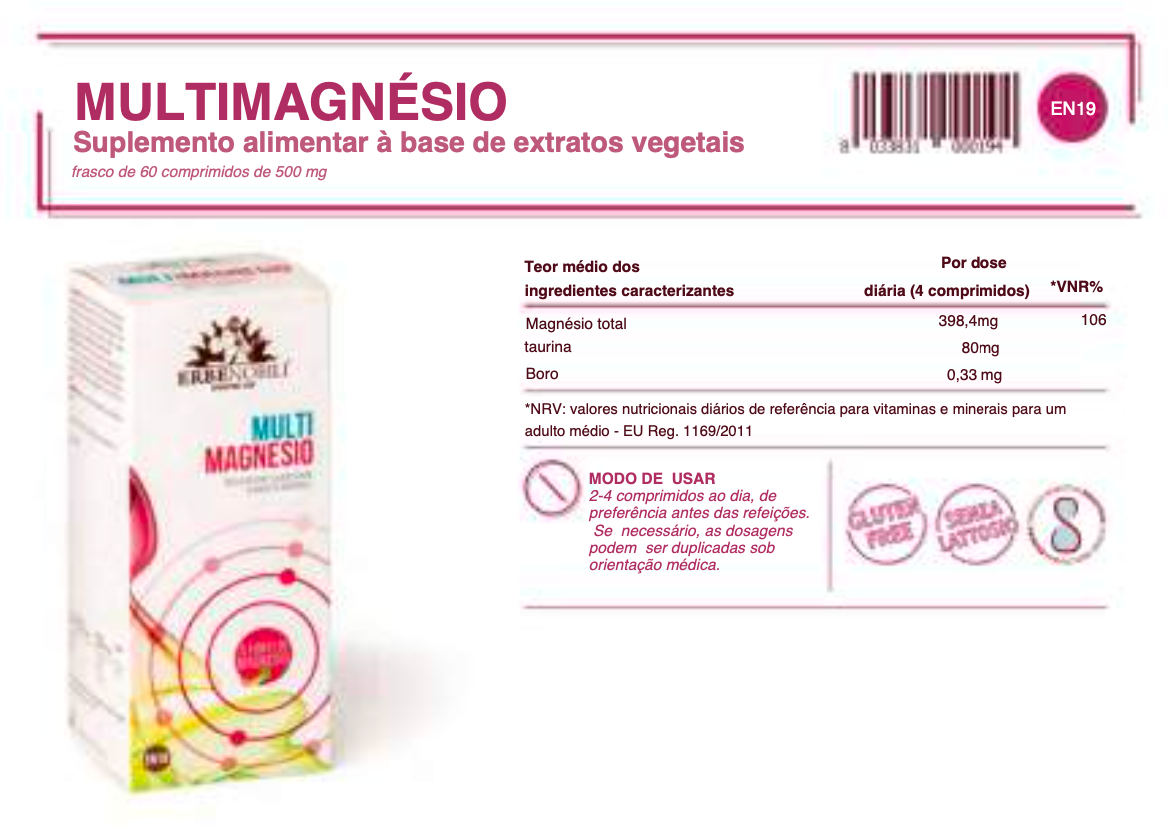 Suplemento Natural - Contraturas Musculares | MULTIMAGNESIO 60CPR