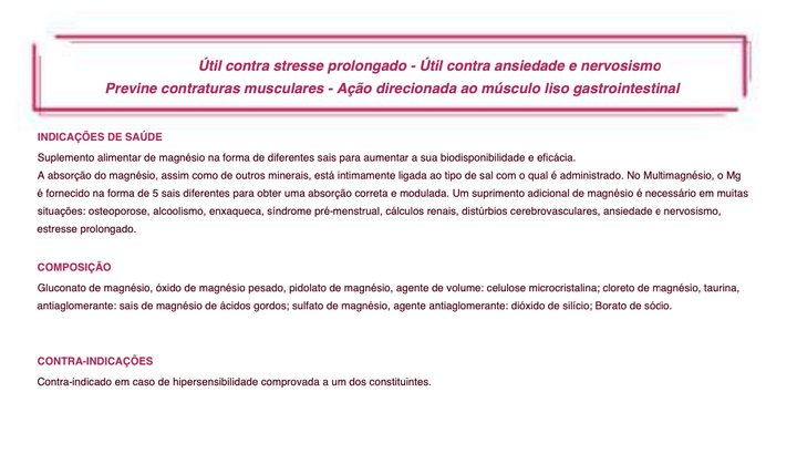 Suplemento Natural - Contraturas Musculares | MULTIMAGNESIO 60CPR