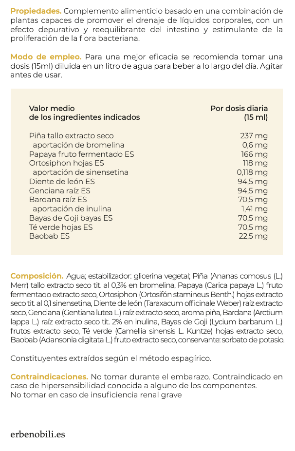 Suplemento Natural - Drenagem e Saciedade | DRENVIN 250ML .
