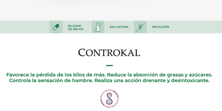 Suplemento Natural - Controlo Peso | CONTROKAL 60cps
