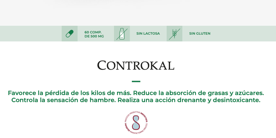 Suplemento Natural - Controlo Peso | CONTROKAL 60cps %