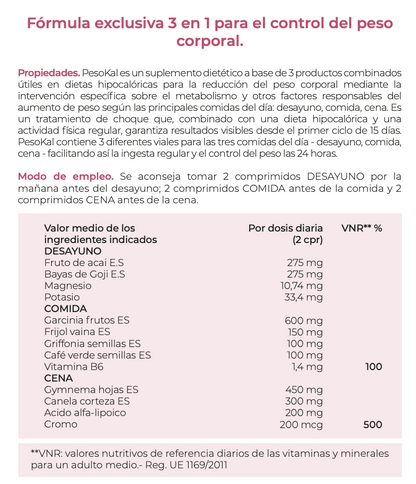Suplemento Natural: Programa Controlo Peso | PESOKAL 60Cps