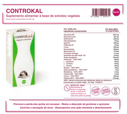 Suplemento Natural - Controlo Peso | CONTROKAL 60cps %