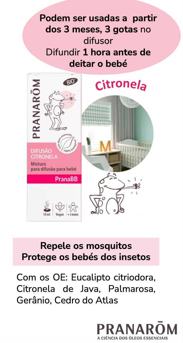 Solução Natural Bébé 10ml bio | Repelente Citronela para Difusor +3M