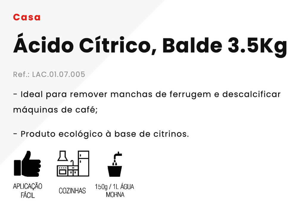 Ácido Cítrico (Frasco 650grs) (Lartwist)