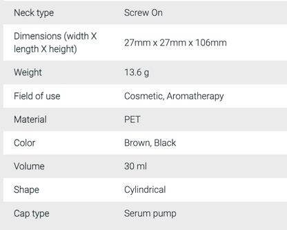 Frasco creme PET | Ambar pump 30ml ***