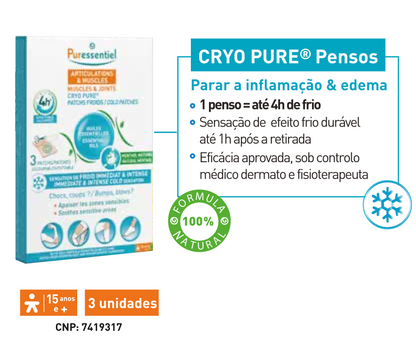 Articulações & Músculos Cryo Pure Pensos Frios – 3 Unidades .