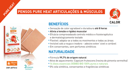 Articulações & Músculos Pensos Térmicos PureHeat – 3 Pensos