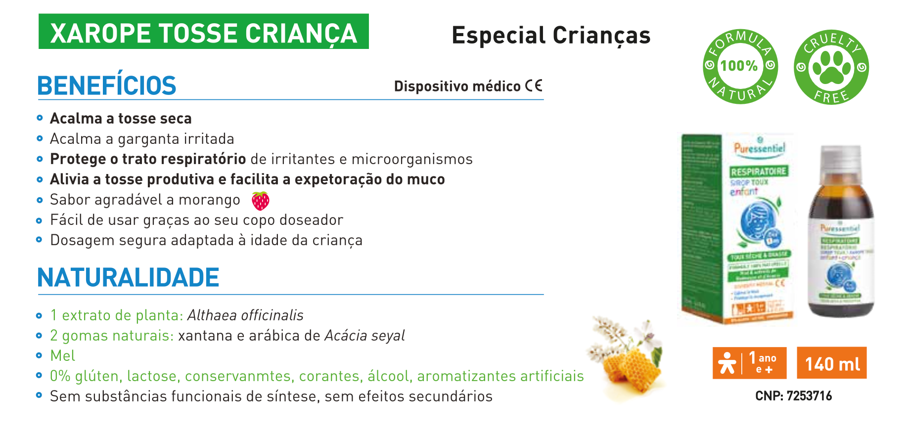 Xarope Tosse Criança 140ml – Sabor Morango (+1ano) (Validade 02/26)