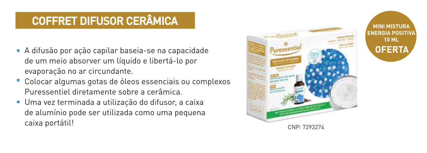 Difusor de Cerâmica + Mistura Energia Positiva 10ml