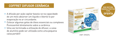 Difusor de Cerâmica + Mistura Energia Positiva 10ml