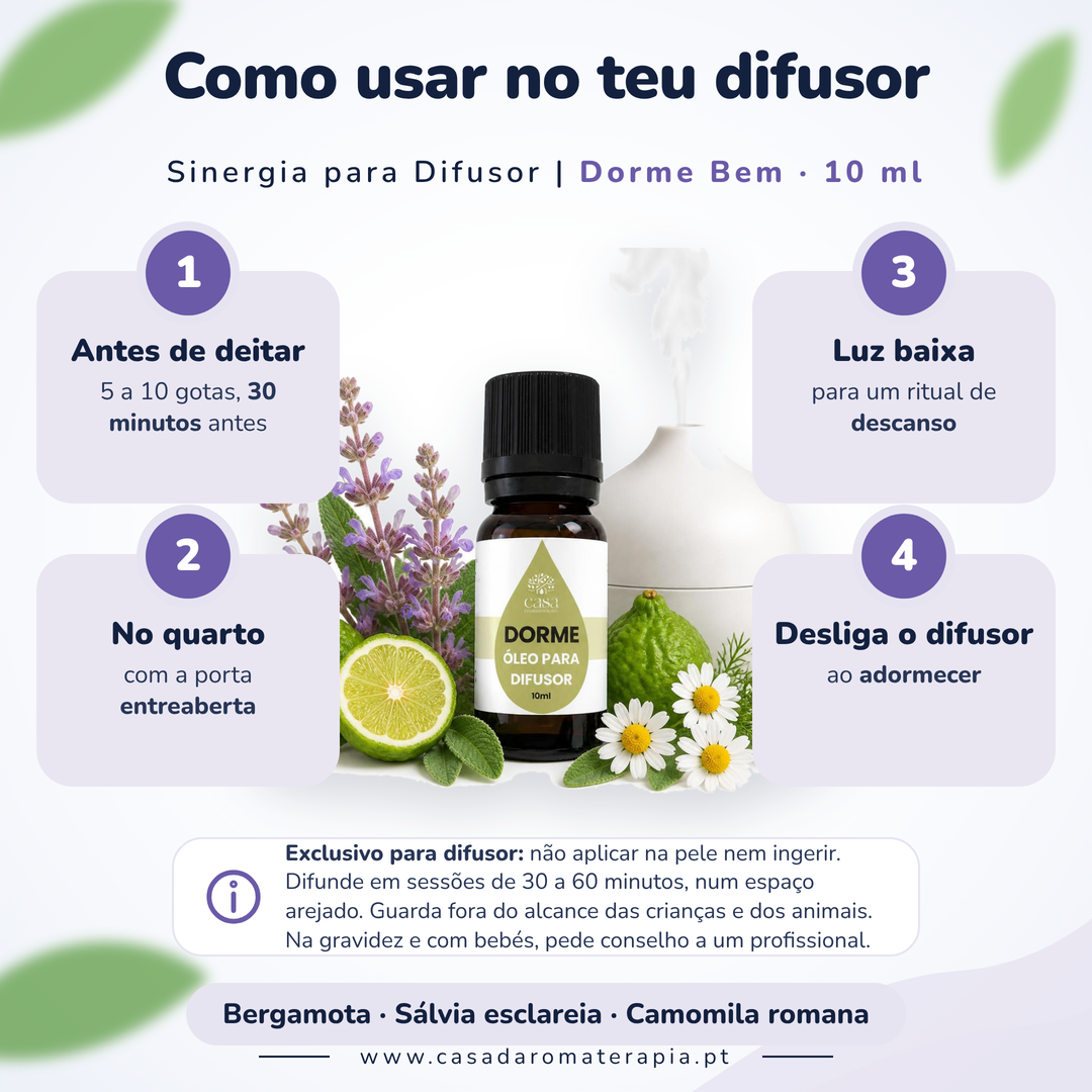 Óleos essenciais para difusor 10ml | Dorme bem | Casa d'Aromaterapia