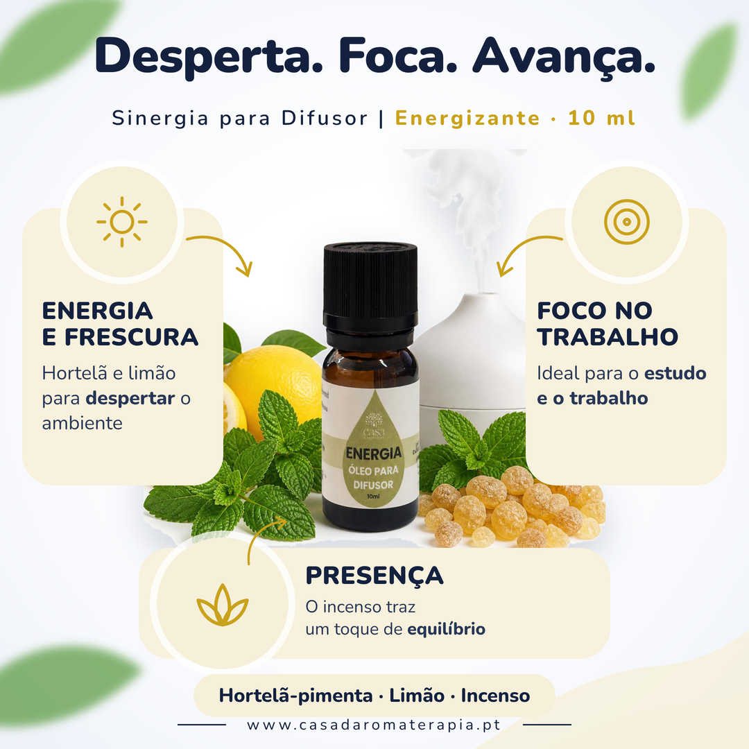 Óleos essenciais para difusor 10ml | Energizante Casa d'Aromaterapia