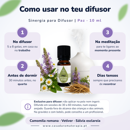 Óleos essenciais para difusor 10ml | Paz Casa d'Aromaterapia