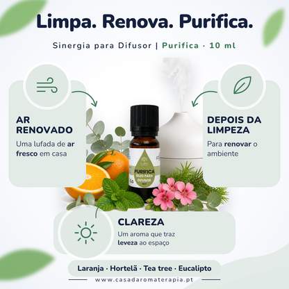 Óleos Essenciais para Difusor 10ml | Purifica Casa d'Aromaterapia