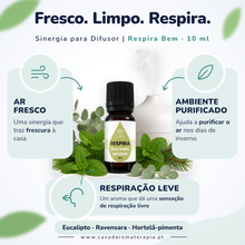 Óleos essenciais para difusor 10ml | Respira bem | Casa d'Aromaterapia