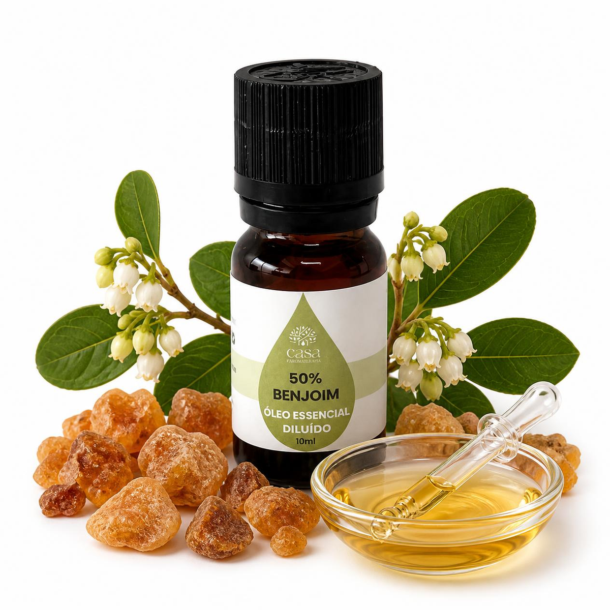 Óleo Essencial de Benjoim | Styrax benzoin | 10ml | Casa d'Aromaterapia | Diluído 50%