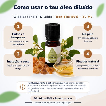Óleo Essencial de Benjoim | Styrax benzoin | 10ml | Casa d'Aromaterapia | Diluído 50%