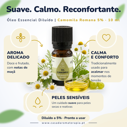 Óleo Essencial de Camomila Romana | Anthemis nobilis | 10ml | Casa d'Aromaterapia | Diluído 5%