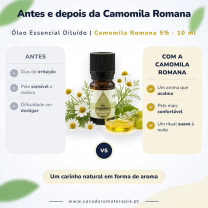 Óleo Essencial de Camomila Romana | Anthemis nobilis | 10ml | Casa d'Aromaterapia | Diluído 5%