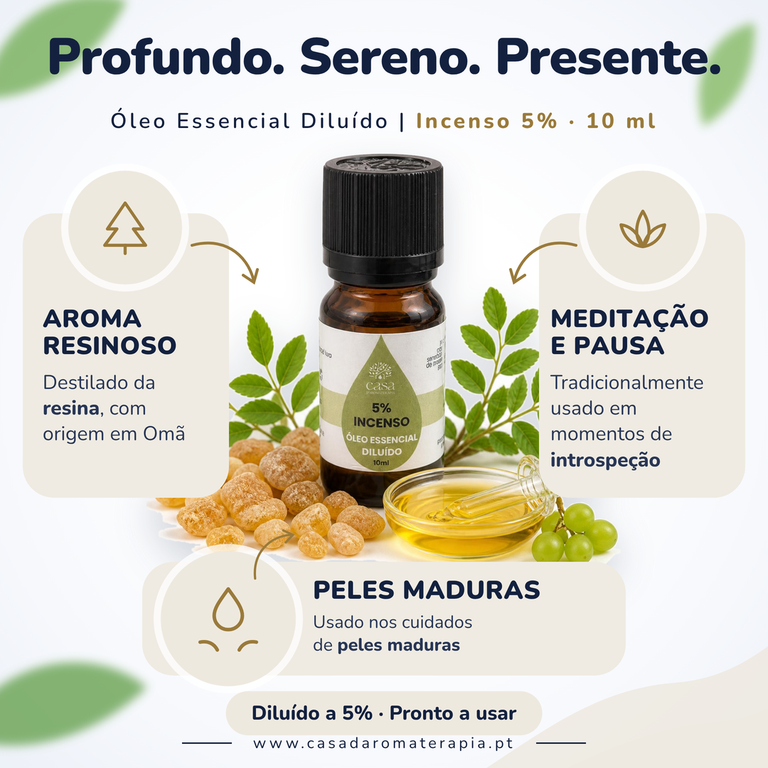 Óleo Essencial de Incenso (olíbano) | Boswellia carterii | 10ml | Casa d'Aromaterapia | Diluído 5%