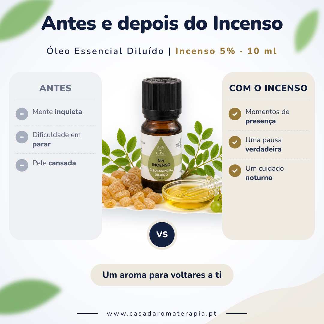 Óleo Essencial de Incenso (olíbano) | Boswellia carterii | 10ml | Casa d'Aromaterapia | Diluído 5%